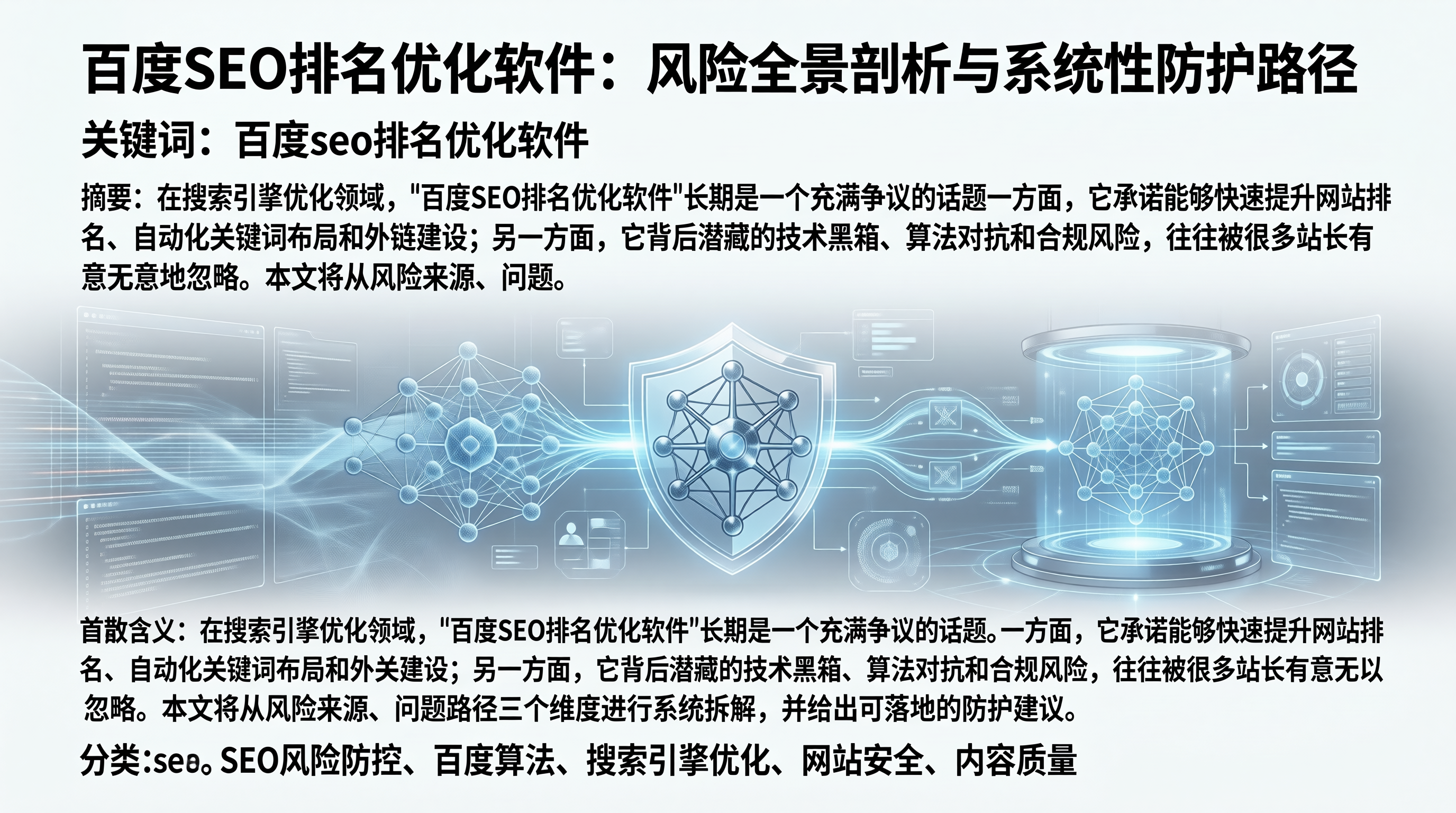 百度SEO排名优化软件:风险全景剖析与系统性防护路径-seo优化_前端开发_渗透技术